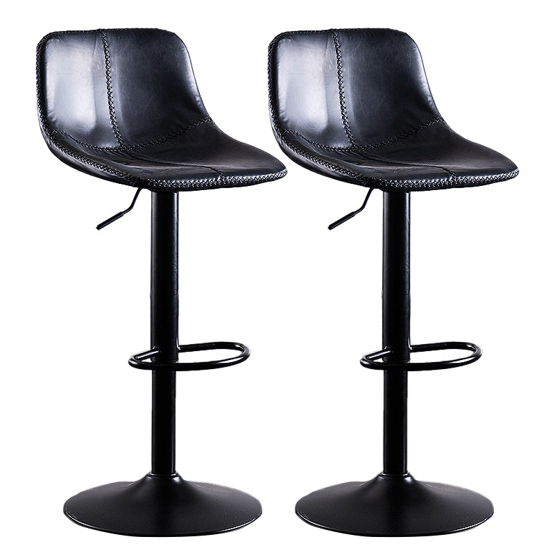 Home Modern Adjustable Height Stool Matte Finish Leather Barstool