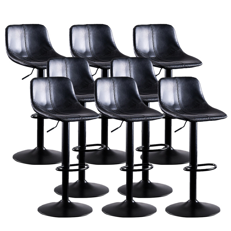 Home Modern Adjustable Height Stool Matte Finish Leather Barstool