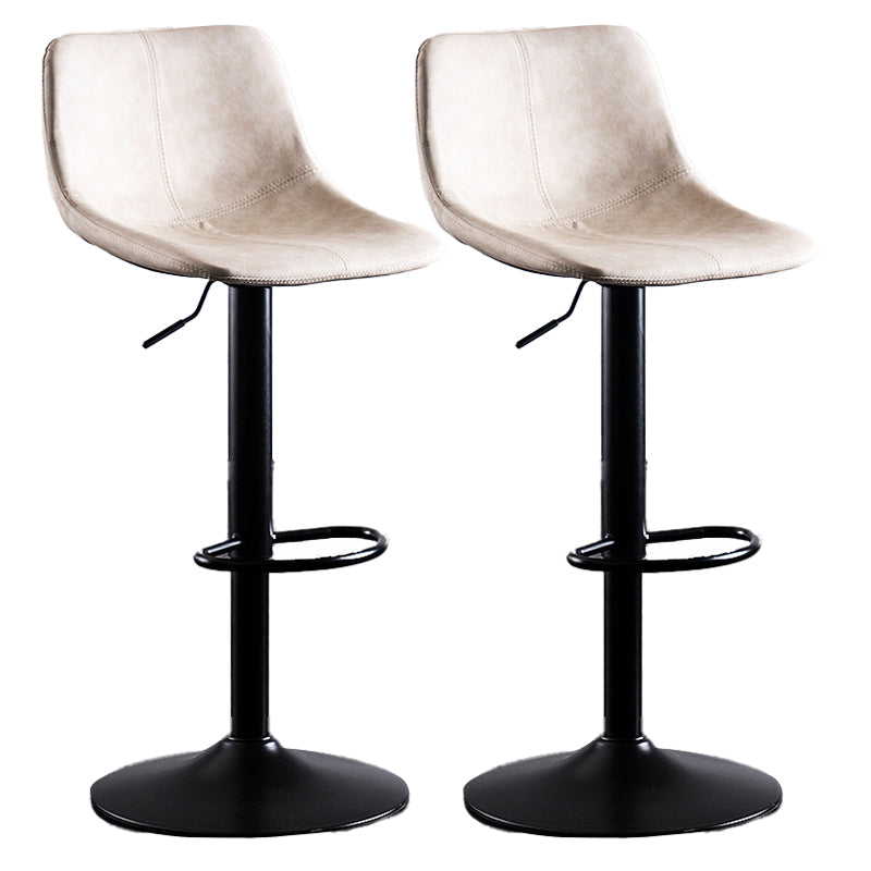 Home Modern Adjustable Height Stool Matte Finish Leather Barstool
