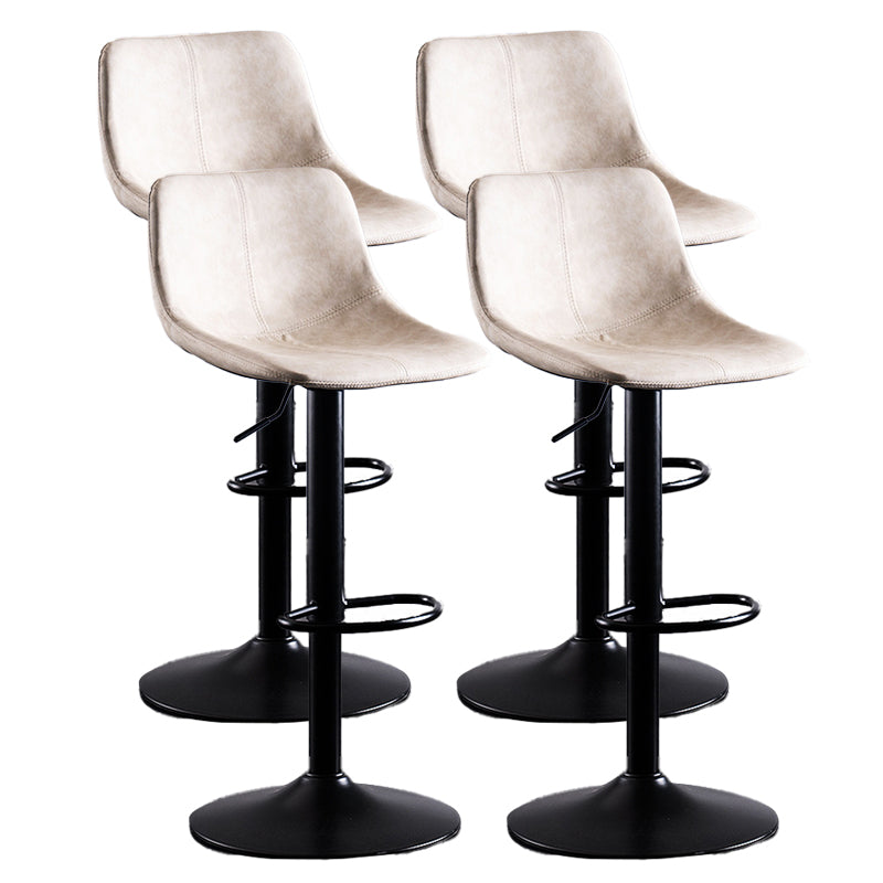 Home Modern Adjustable Height Stool Matte Finish Leather Barstool
