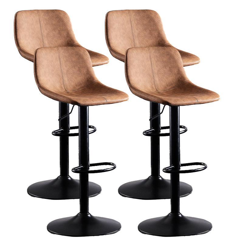 Home Modern Adjustable Height Stool Matte Finish Leather Barstool