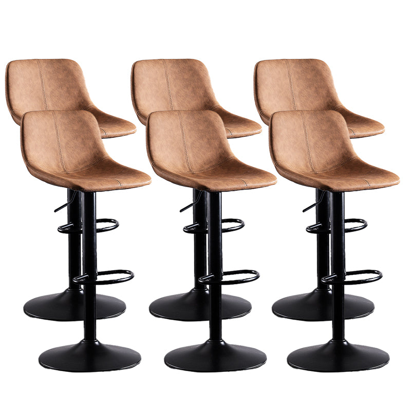 Home Modern Adjustable Height Stool Matte Finish Leather Barstool