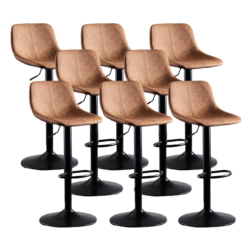 Home Modern Adjustable Height Stool Matte Finish Leather Barstool