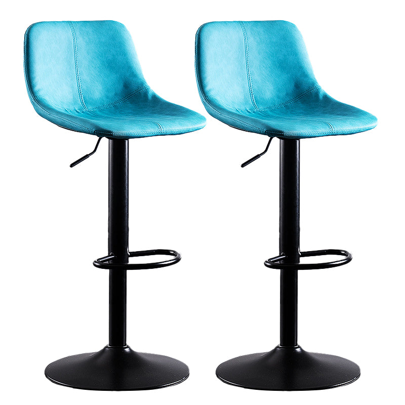 Home Modern Adjustable Height Stool Matte Finish Leather Barstool