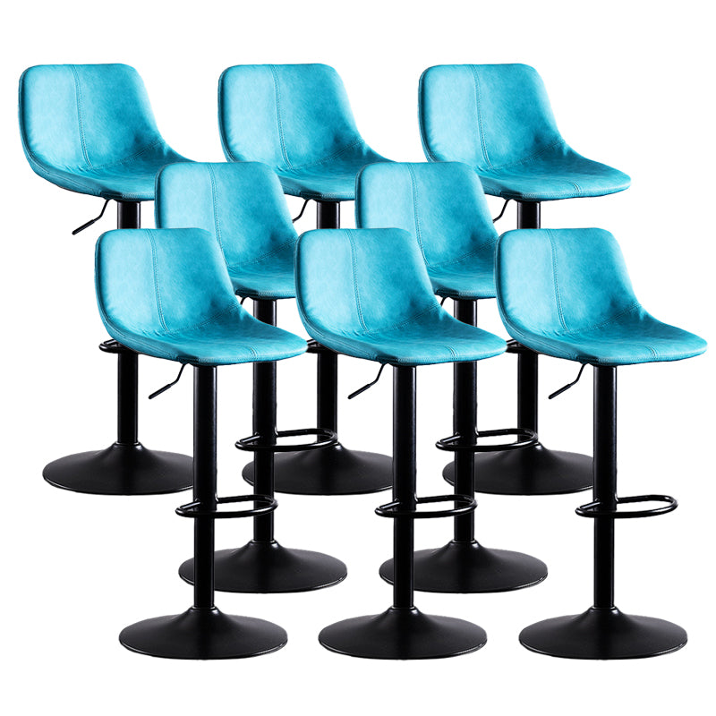 Home Modern Adjustable Height Stool Matte Finish Leather Barstool