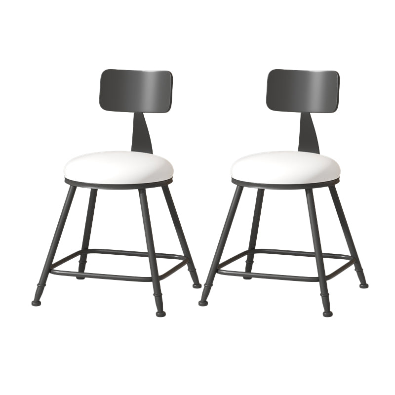 Modern Armless Backrest Counter Stool Iron Cafe Bar Stool with Leather Cushion