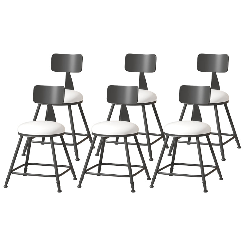 Modern Armless Backrest Counter Stool Iron Cafe Bar Stool with Leather Cushion
