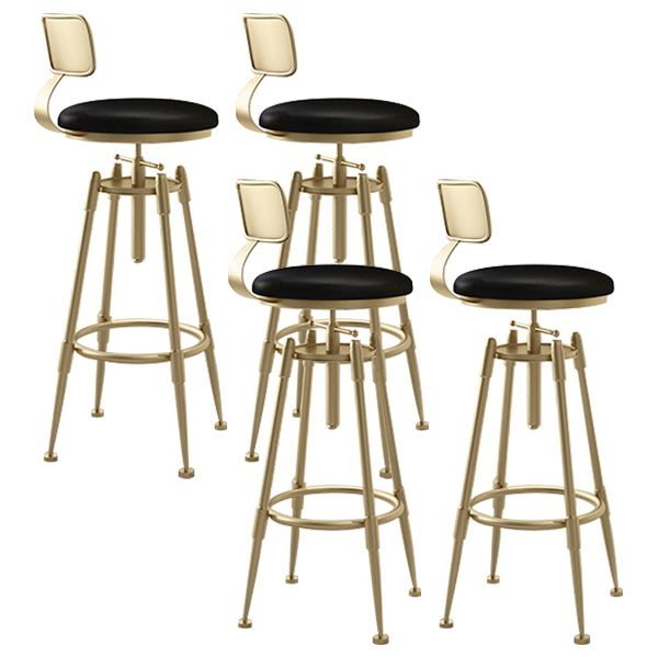 Glam Rotatable Liftable Counter Stool Iron Cafe Bar Stool with Cushion and Pedal