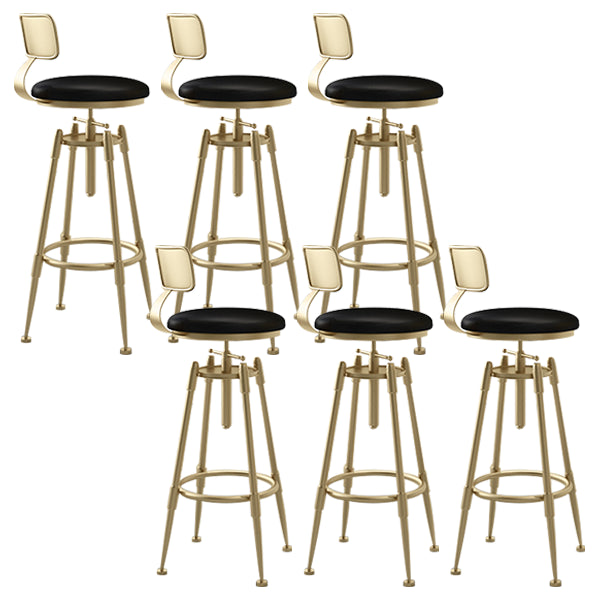 Glam Rotatable Liftable Counter Stool Iron Cafe Bar Stool with Cushion and Pedal