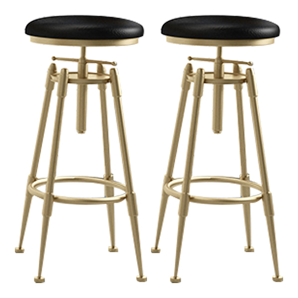 Glam Rotatable Liftable Counter Stool Iron Cafe Bar Stool with Cushion and Pedal