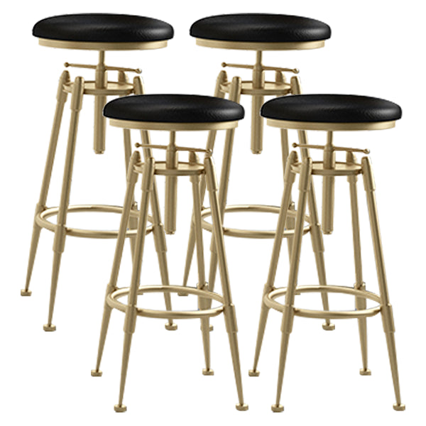 Glam Rotatable Liftable Counter Stool Iron Cafe Bar Stool with Cushion and Pedal