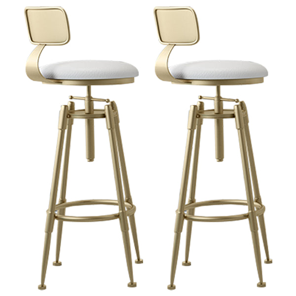 Glam Rotatable Liftable Counter Stool Iron Cafe Bar Stool with Cushion and Pedal