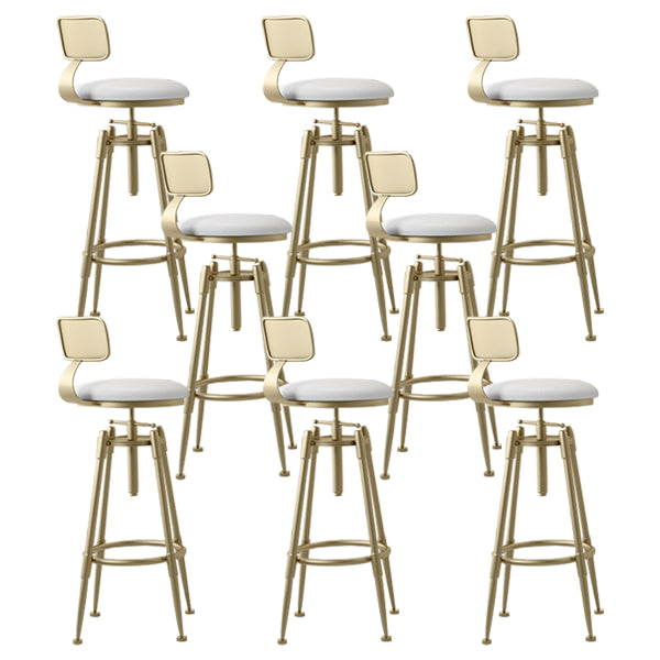Glam Rotatable Liftable Counter Stool Iron Cafe Bar Stool with Cushion and Pedal