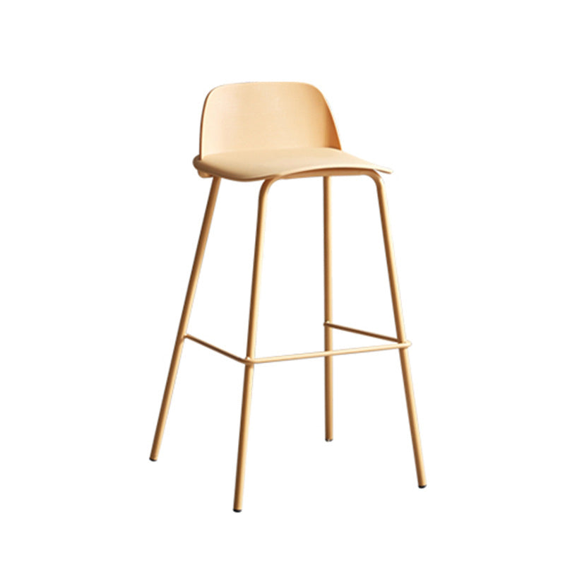 Dessert Shop Footrest Scandinavian Stool Matte Finish Plastic Barstool