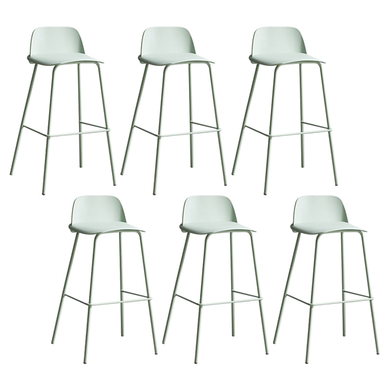 Dessert Shop Footrest Scandinavian Stool Matte Finish Plastic Barstool