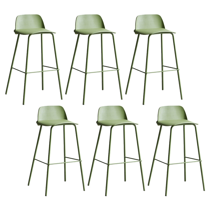 Dessert Shop Footrest Scandinavian Stool Matte Finish Plastic Barstool
