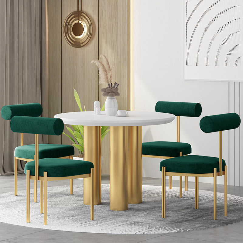 Modern Round Sintered Stone Dining Table Set 1/2/5 Pieces Dining Set for Home Use