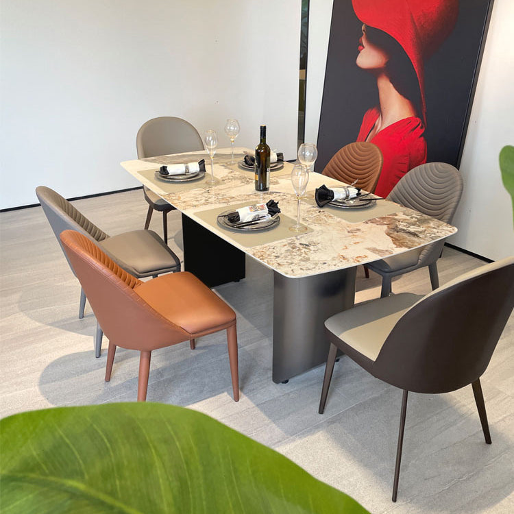 Modern Style Sintered Stone Dining Table Set 1/2/3/4/5/6/7 Pieces Dining Set