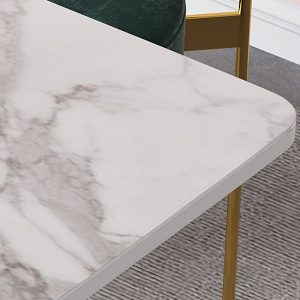 Modern Foldable Dinette Set 1/2/3/5 Pieces Rectangle White Sintered Stone Dining Table Set