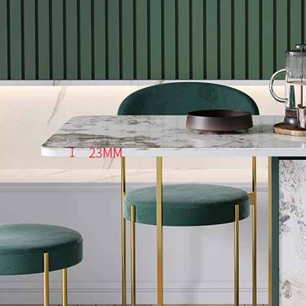 Modern Foldable Dinette Set 1/2/3/5 Pieces Rectangle White Sintered Stone Dining Table Set