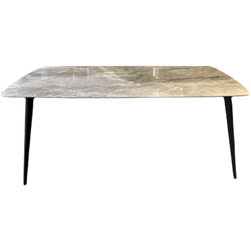 Modern Grey Dinette Set 1/4/6/8 Pieces Rectangle Sintered Stone Top Dining Table Set