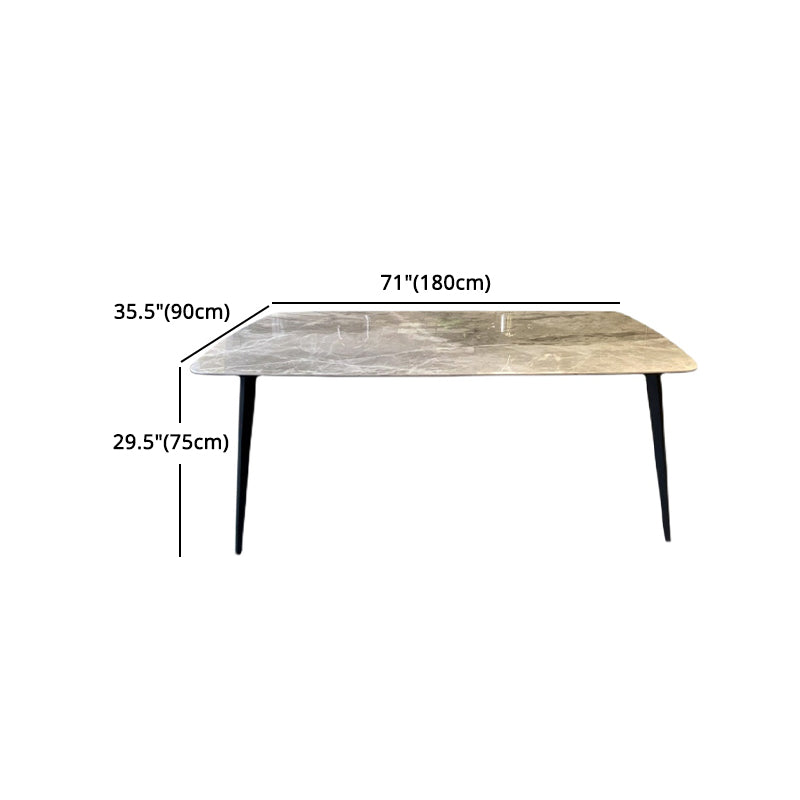 Modern Grey Dinette Set 1/4/6/8 Pieces Rectangle Sintered Stone Top Dining Table Set