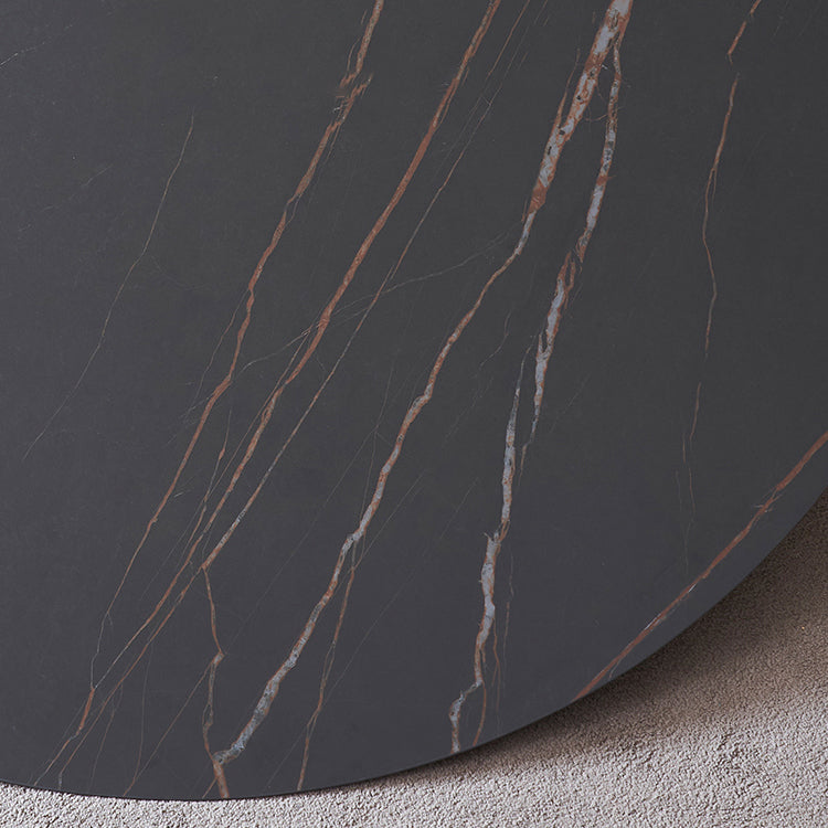 Modern Aluminium Dinette Set 1/2/4/9/10/11 Pieces Black Sintered Stone Dining Table Set