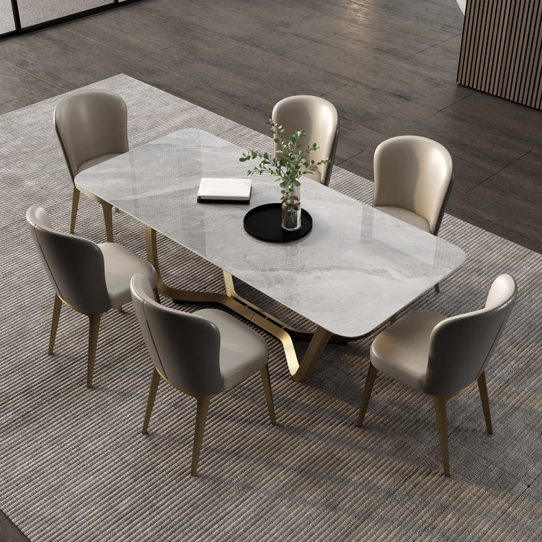 Luxury Sintered Stone Top Dining Set Rectangle 1/2/5/6/7 Pieces Dining Room Table Set