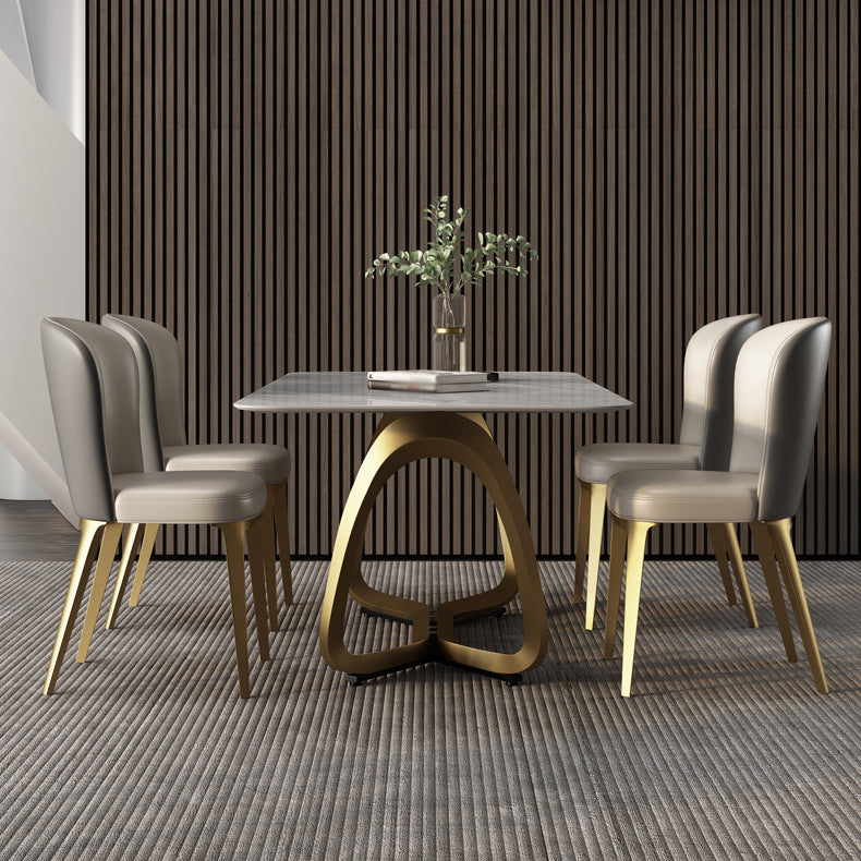Luxury Sintered Stone Top Dining Set Rectangle 1/2/5/6/7 Pieces Dining Room Table Set
