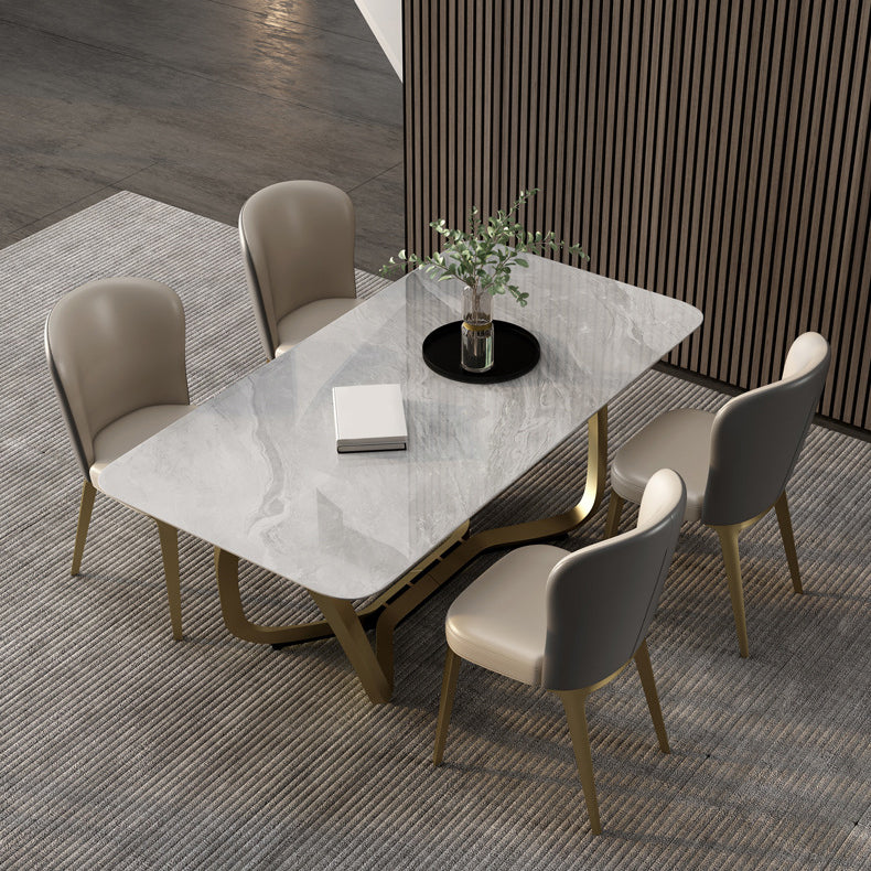 Luxury Sintered Stone Top Dining Set Rectangle 1/2/5/6/7 Pieces Dining Room Table Set