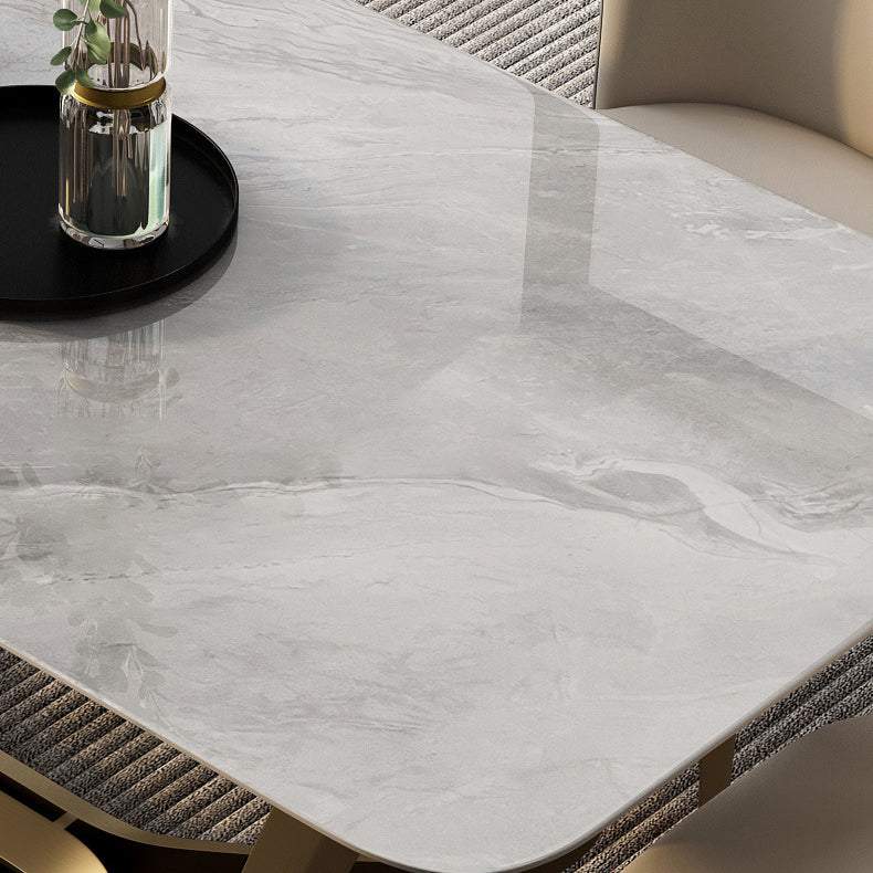 Luxury Sintered Stone Top Dining Set Rectangle 1/2/5/6/7 Pieces Dining Room Table Set