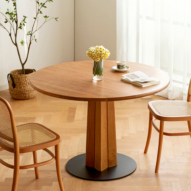 Round Top Dining Table Contemporary Table with Pedestal Base