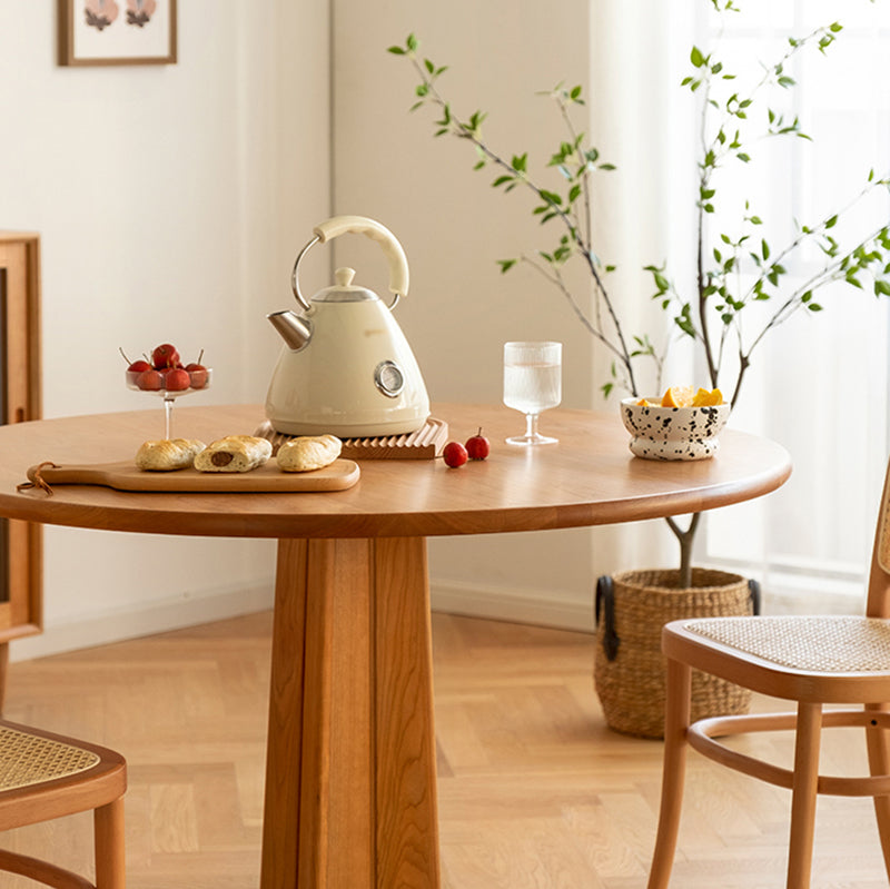 Round Top Dining Table Contemporary Table with Pedestal Base