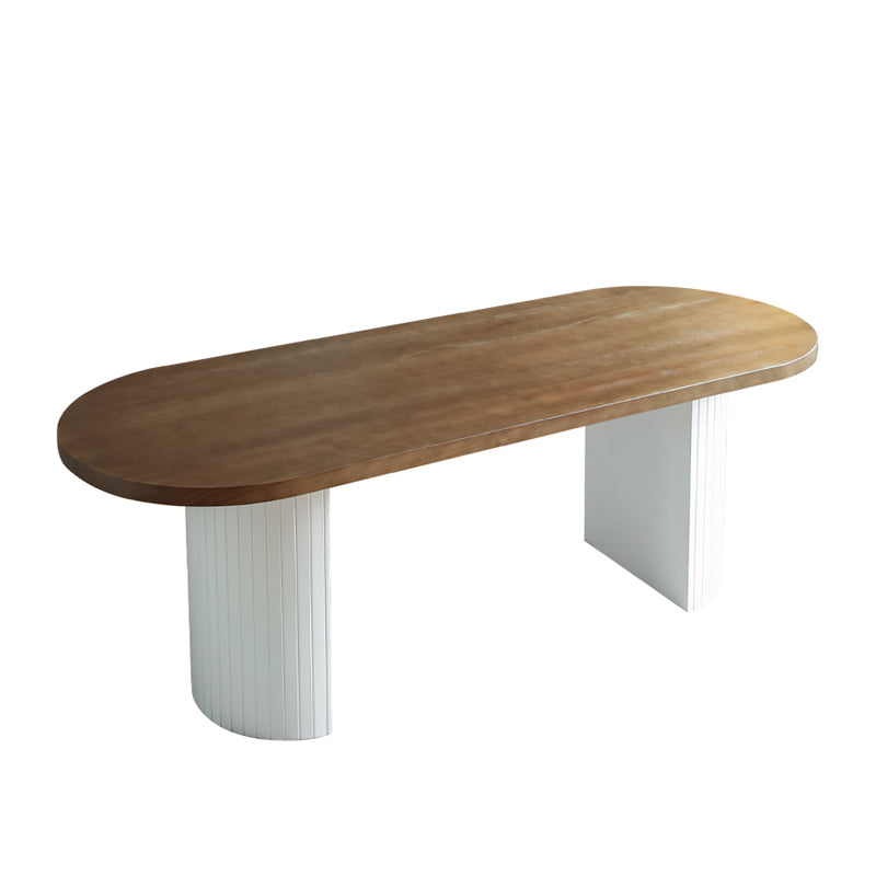 Modern Dining Oval Table Dining Wooden Table for Restaurant with Wood Legs