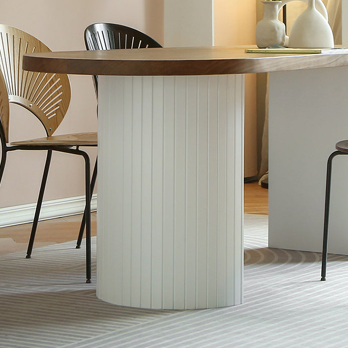 Modern Dining Oval Table Dining Wooden Table for Restaurant with Wood Legs