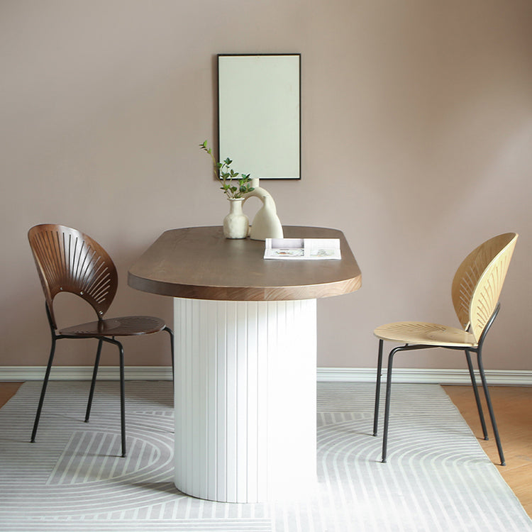 Modern Dining Oval Table Dining Wooden Table for Restaurant with Wood Legs