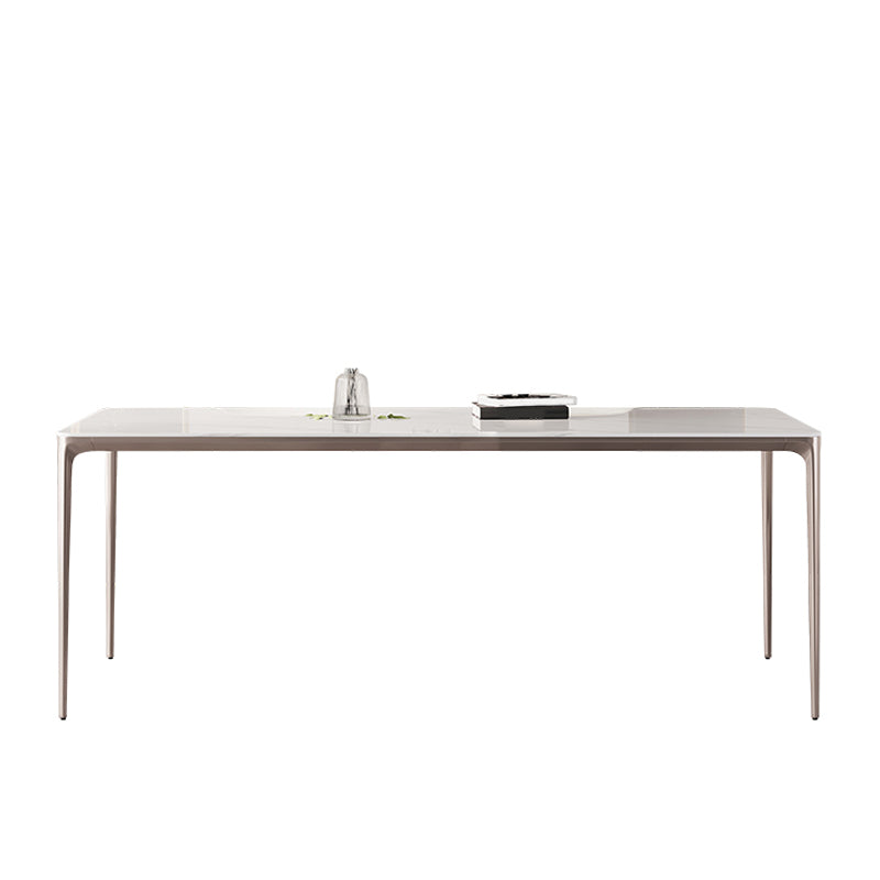 Sintered Stone Top Luxury White Table for Restaurant Rectangle Dining Table with 4 Legs