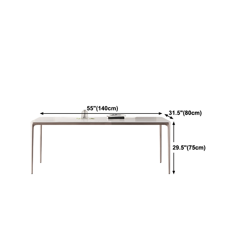 Sintered Stone Top Luxury White Table for Restaurant Rectangle Dining Table with 4 Legs