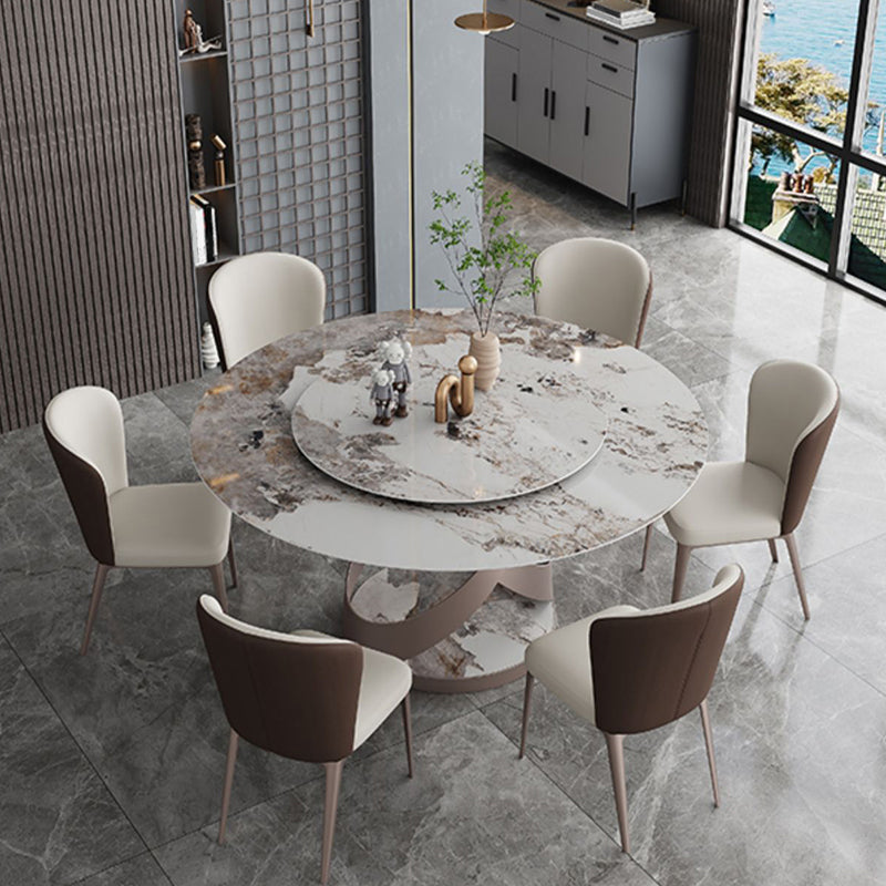 Modern Home Sintered Stone Table Round Pedestal Dining Table