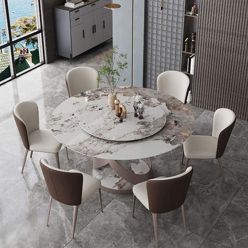 Modern Home Sintered Stone Table Round Pedestal Dining Table