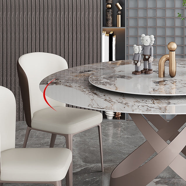 Modern Home Sintered Stone Table Round Pedestal Dining Table