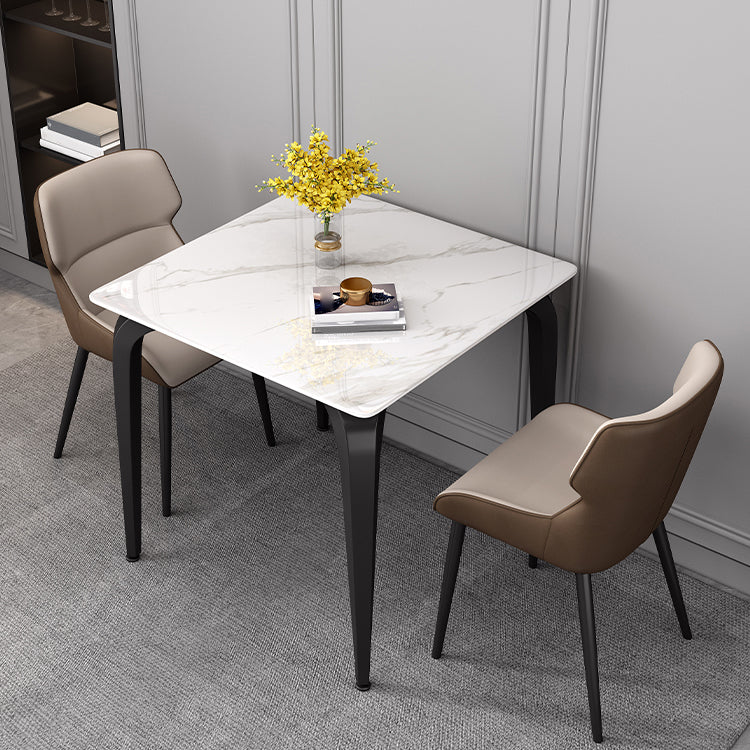 Industrial Sintered Stone Dining Table Metal Dining Table for Dining Room