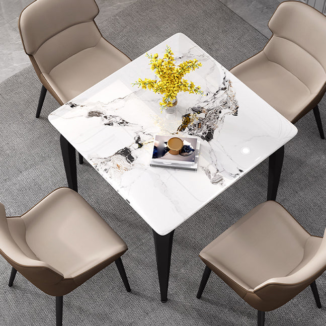 Industrial Sintered Stone Dining Table Metal Dining Table for Dining Room
