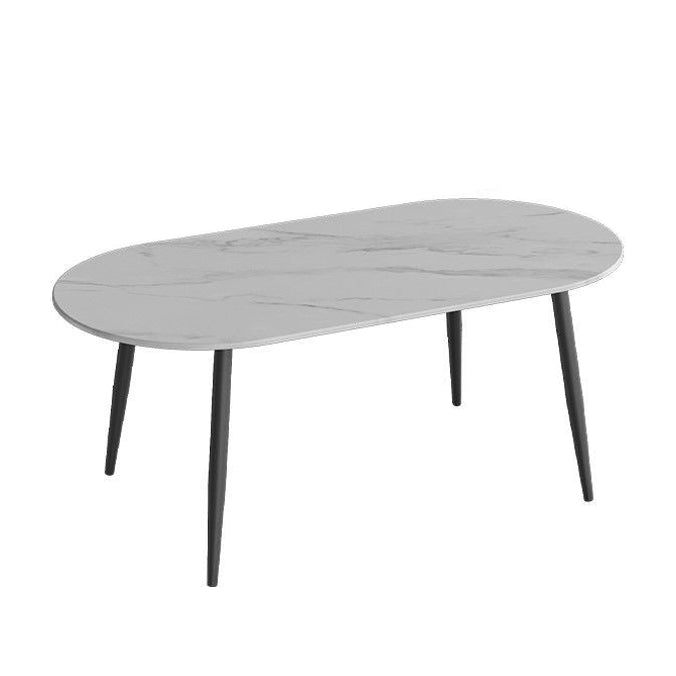 Modern Oval Dinette Table White Home Kitchen Dinner Stone Top 4-foot Resin Table