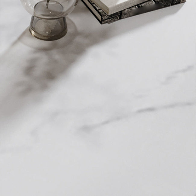 Modern Oval Dinette Table White Home Kitchen Dinner Stone Top 4-foot Resin Table