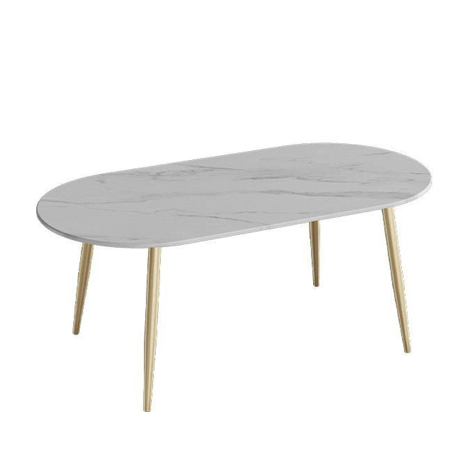 Modern Oval Dinette Table White Home Kitchen Dinner Stone Top 4-foot Resin Table