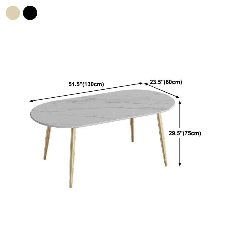 Modern Oval Dinette Table White Home Kitchen Dinner Stone Top 4-foot Resin Table