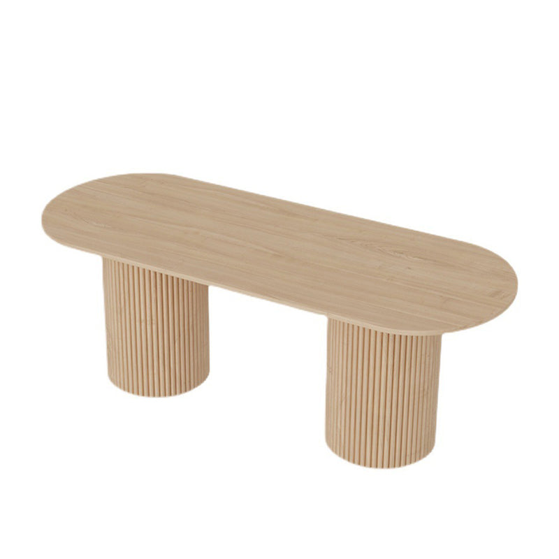 Contemporary Style Dining Oval Table Dining Wooden Table for Restaurant with Wood Legs