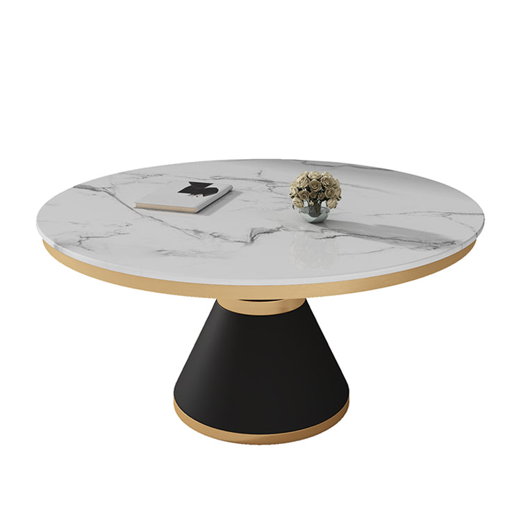 Black and White Dining Table Traditional Luxury Stone and Metal Dining Room Collection