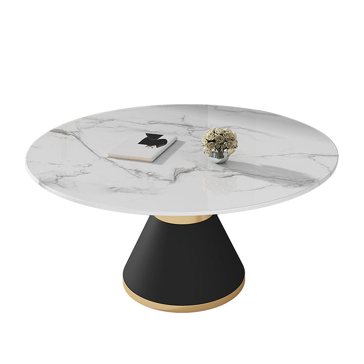 Black and White Dining Table Traditional Luxury Stone and Metal Dining Room Collection